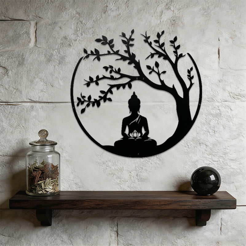 Décoration murale en métal Olivenorma Bouddha sous l'arbre de la Bodhi - image 5