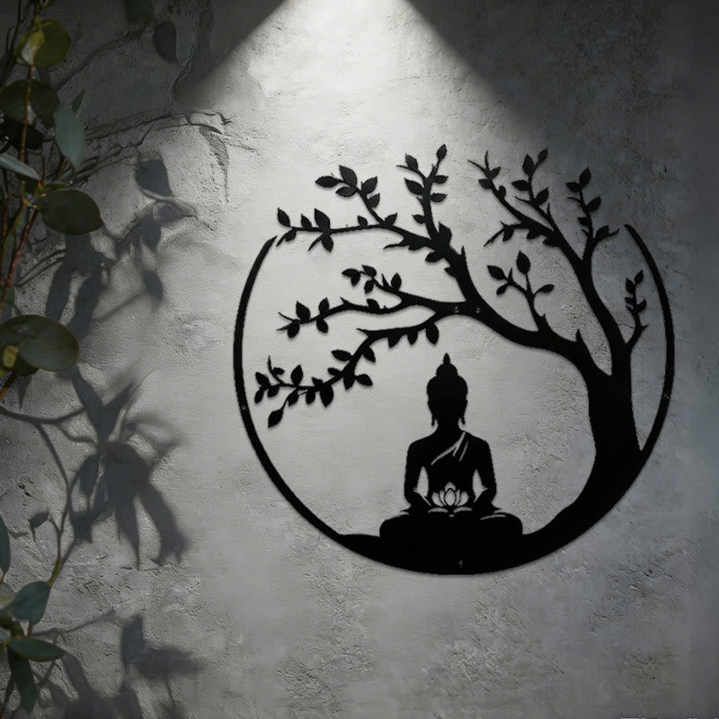 Décoration murale en métal Olivenorma Bouddha sous l'arbre de la Bodhi - image 4