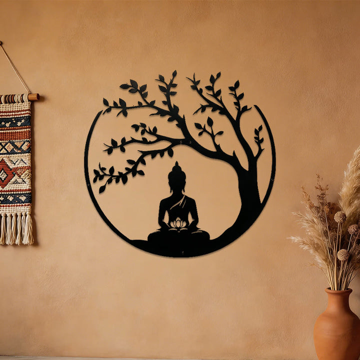 Décoration murale en métal Olivenorma Bouddha sous l'arbre de la Bodhi - image 3