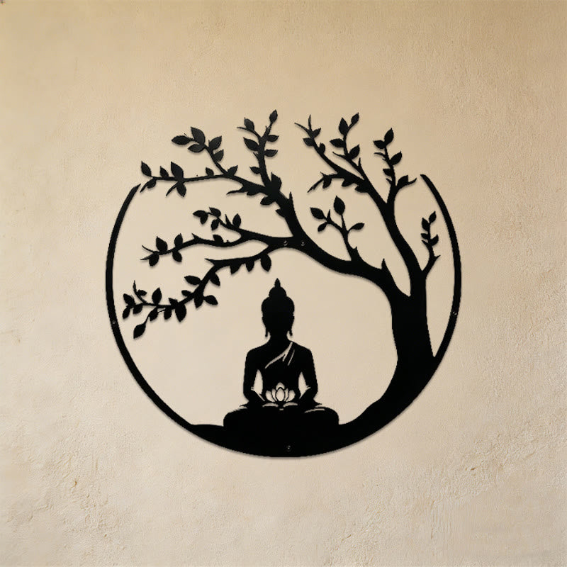 Décoration murale en métal Olivenorma Bouddha sous l'arbre de la Bodhi - Bouddha spirituel - image 0