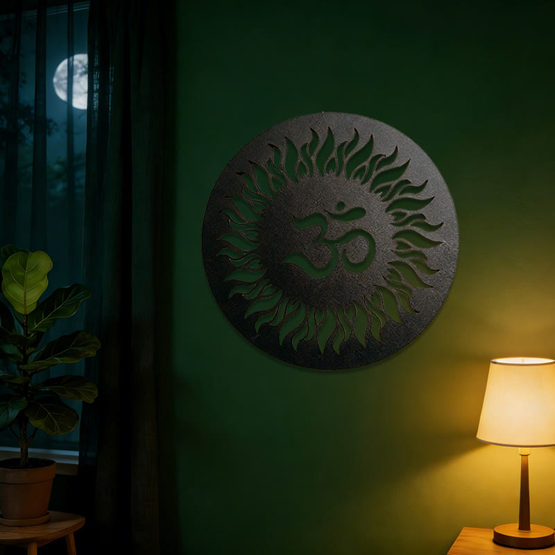 Olivenorma Om Symbole Sunburst Décoration murale en métal - image 3