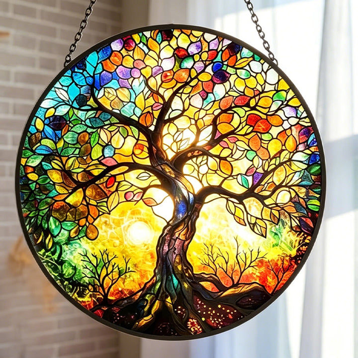 Attrape-soleil en vitrail « Arbre de vie coloré » Olivenorma - image 1