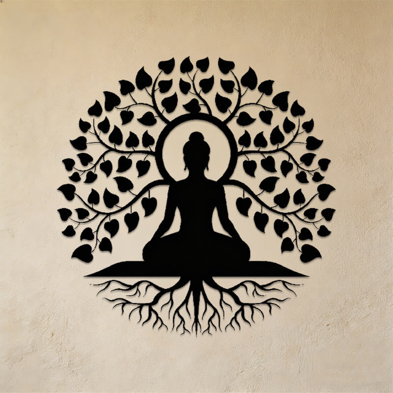 Décoration murale en métal Olivenorma Bouddha sous l'Arbre de Vie - image 2