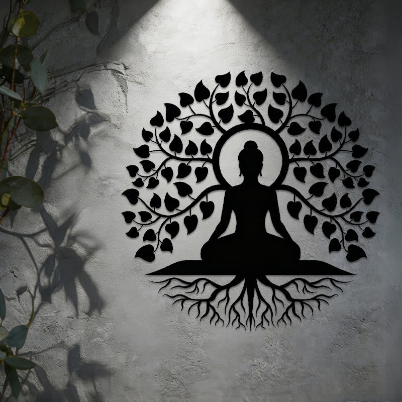Décoration murale en métal Olivenorma Bouddha sous l'Arbre de Vie - image 3