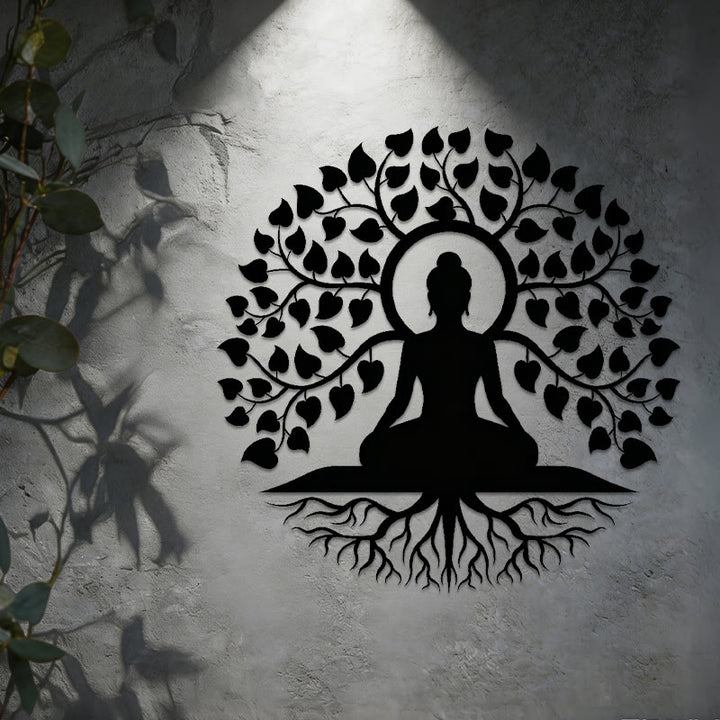 Décoration murale en métal Olivenorma Bouddha sous l'Arbre de Vie - image 3