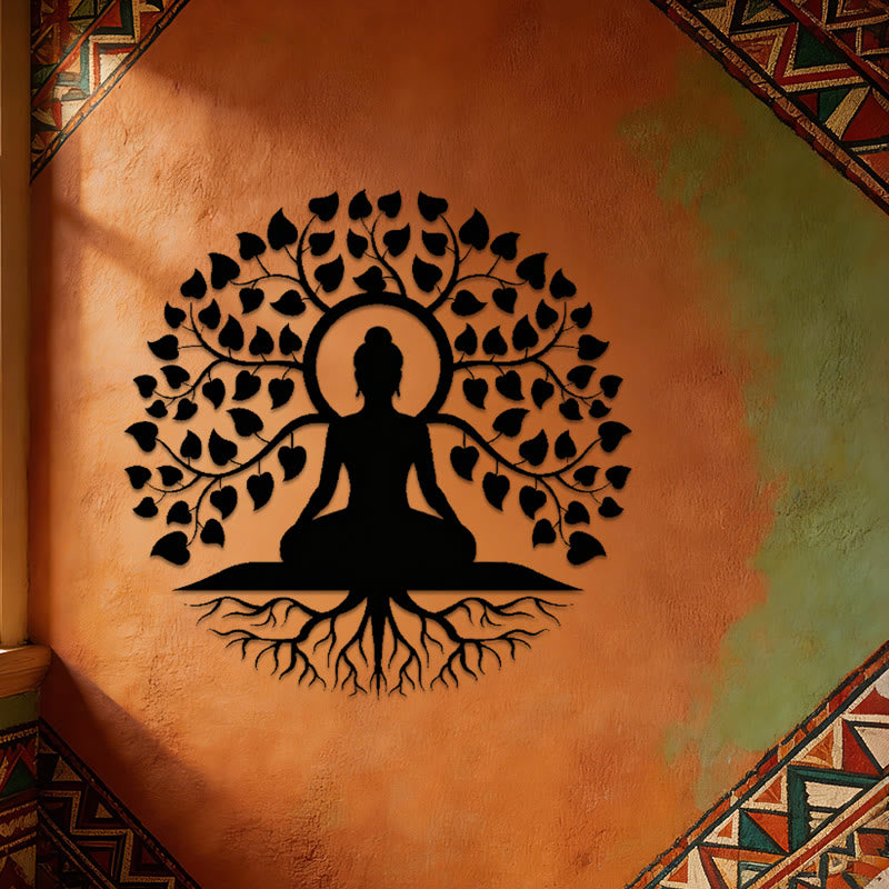 Décoration murale en métal Olivenorma Bouddha sous l'Arbre de Vie - image 6