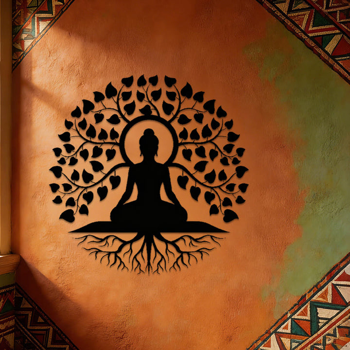 Décoration murale en métal Olivenorma Bouddha sous l'Arbre de Vie - image 6