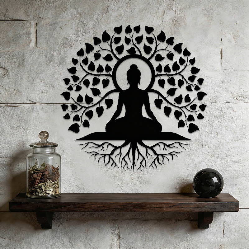 Décoration murale en métal Olivenorma Bouddha sous l'Arbre de Vie - image 5
