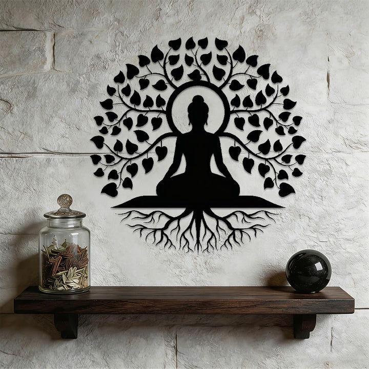 Décoration murale en métal Olivenorma Bouddha sous l'Arbre de Vie - image 5