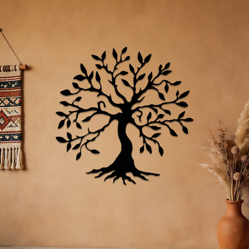 Décoration murale en métal Arbre de Vie rustique Olivenorma - Noir - image 3