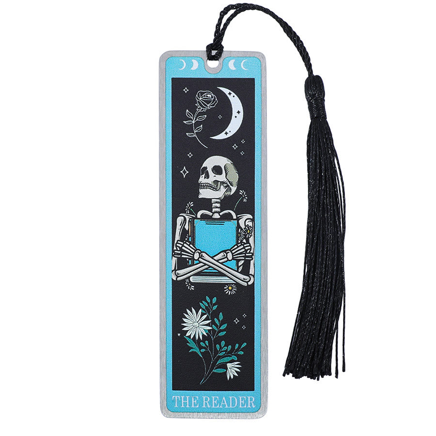 Signet squelette style tarot Olivenorma pour lectrice - Lecteur de crânes de lune cyan et rose - 10 pièces - image 8