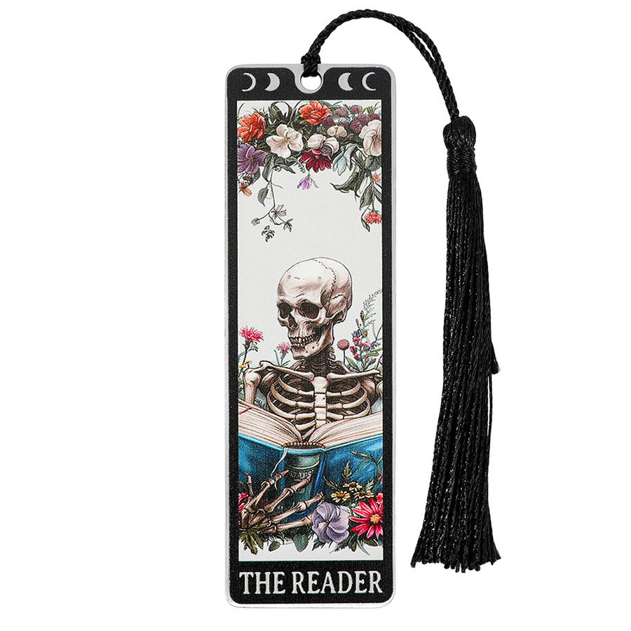 Signet squelette style tarot Olivenorma pour lectrice - Lecteur de crânes noirs et fleuris - 10 pièces - image 21