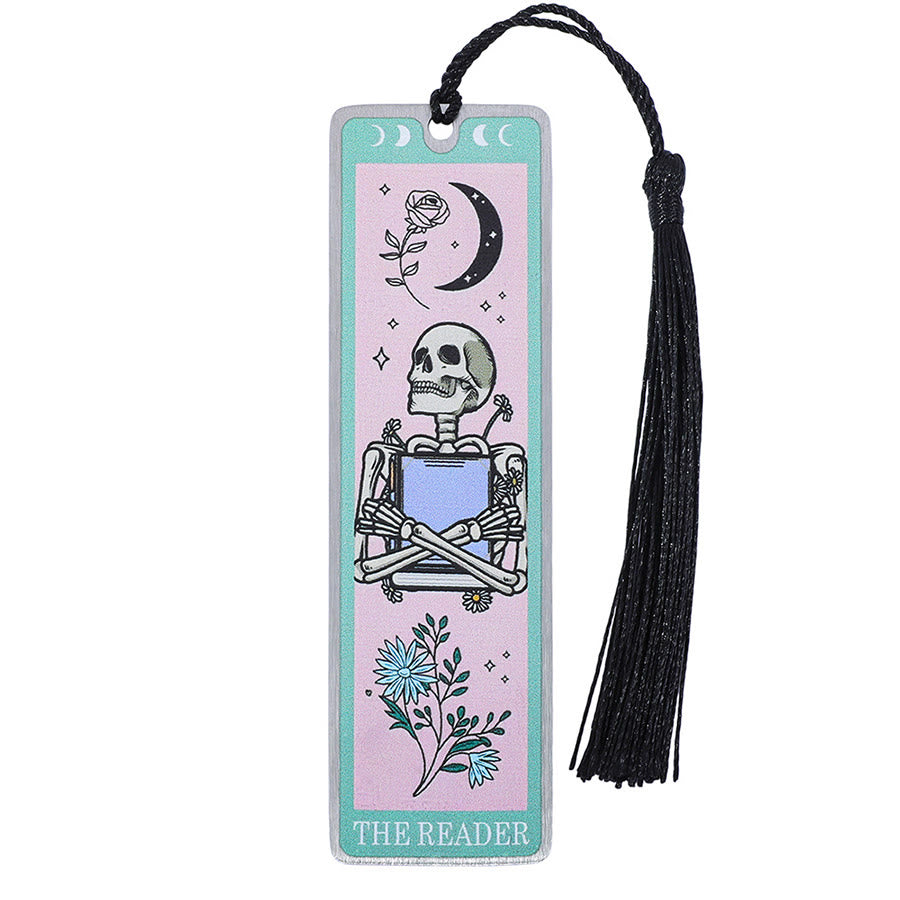 Signet squelette style tarot Olivenorma pour lectrice - Lecteur de crânes de lune rose et rose - 10 pièces - image 6