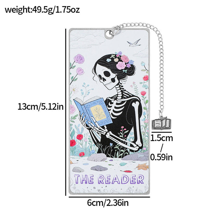 Signet squelette style tarot Olivenorma pour lectrice - Lectrice de la Dame au Crâne Argenté et Fleur - 10 pièces - image 17