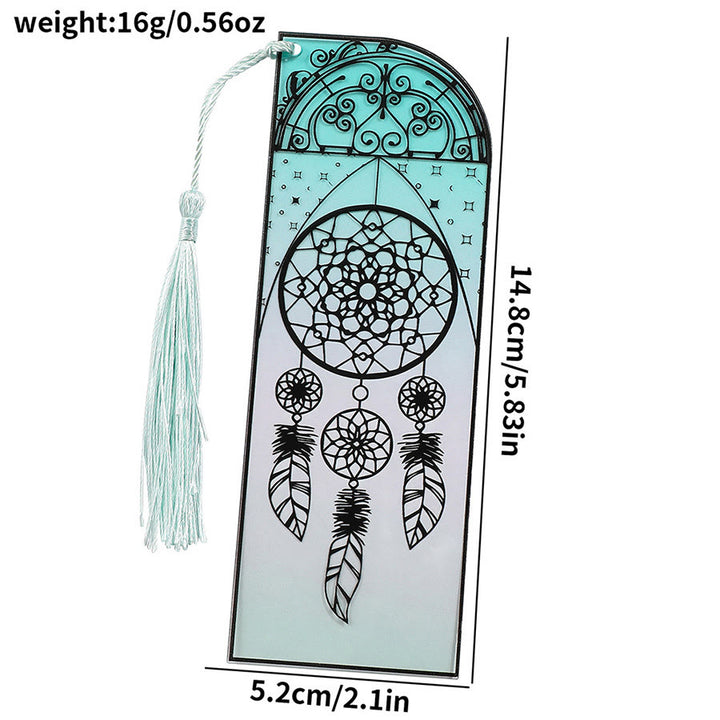 Marque-page en acrylique Olivenorma à motif géométrique mandala - Marque-page dégradé et attrape-rêves - 10 pièces - image 3