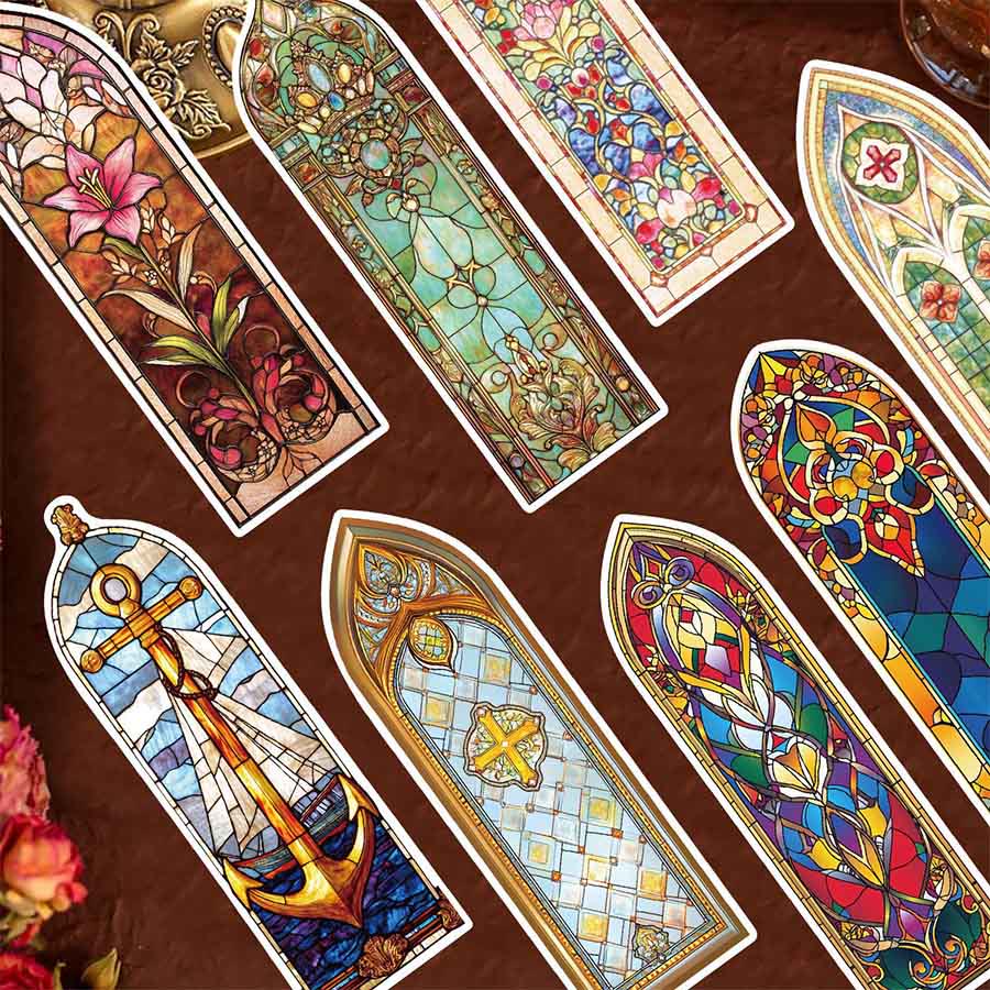 Marque-page floral Art Nouveau en vitrail Olivenorma - image 7