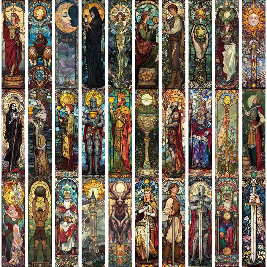 Marque-page en vitrail Olivenorma, motif arcanes du tarot - image 1