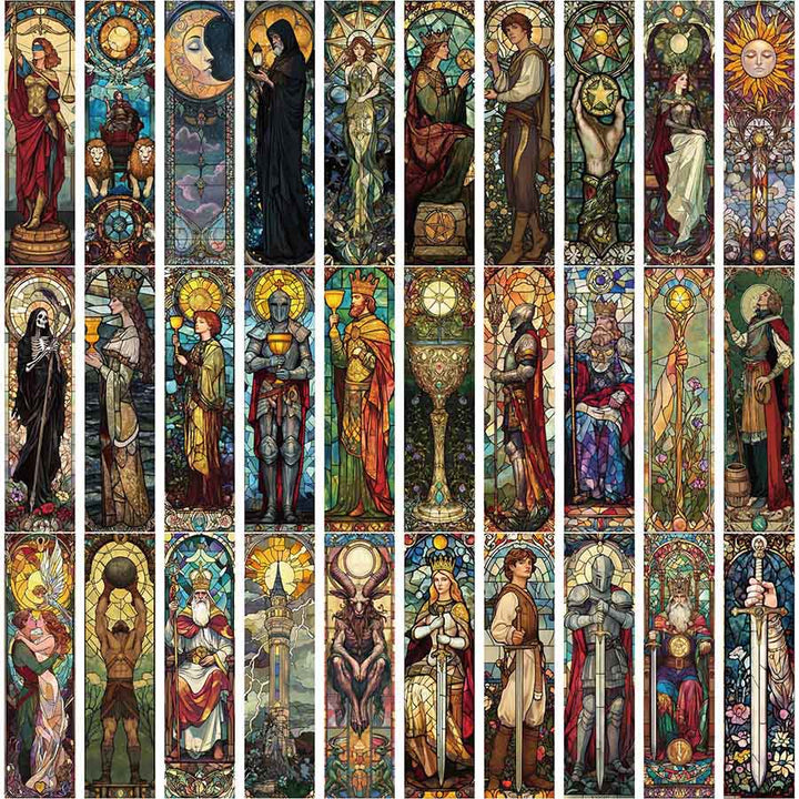 Marque-page en vitrail Olivenorma, motif arcanes du tarot - image 1