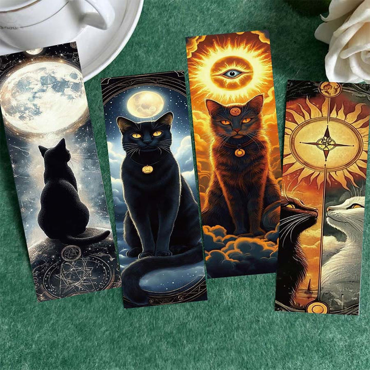 Marque-page Olivenorma Mystique Céleste Chat Noir Lune Soleil - Un jeu de 30 cartes - image 0