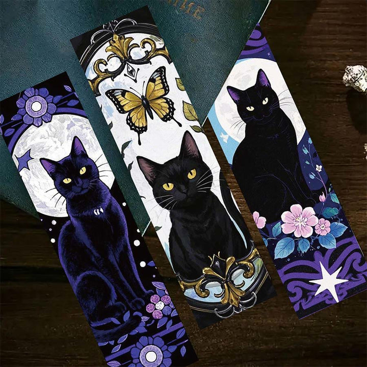 Marque-page botanique Chat Noir Céleste Sorcière Olivenorma - Un jeu de 30 cartes - image 0