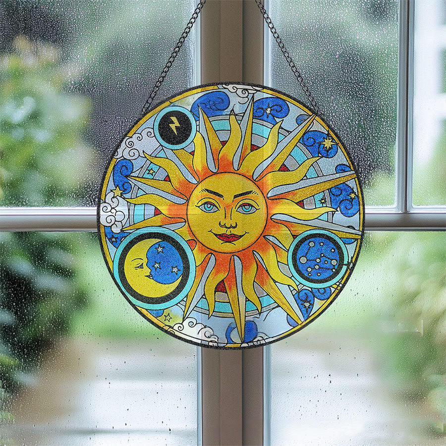 Attrape-soleil en vitrail Olivenorma Céleste Soleil Lune Éclair Zodiaque - image 7