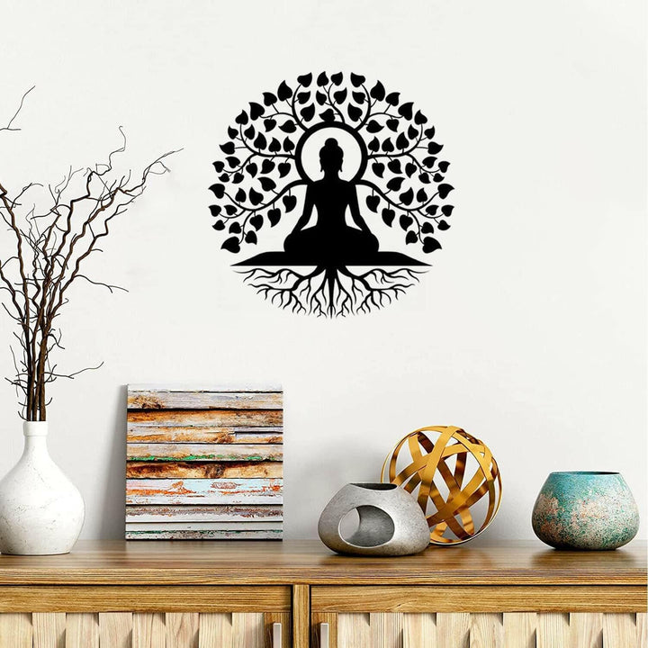 Décoration murale en métal Olivenorma Bouddha sous l'Arbre de Vie - image 1