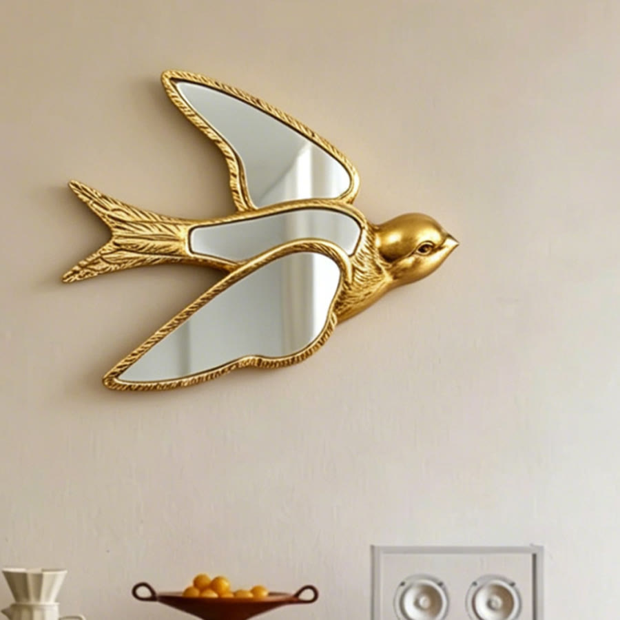 Olivenorma Superbe décoration murale libellule pour la maison, style rétro, en résine dorée et verre. - image 23