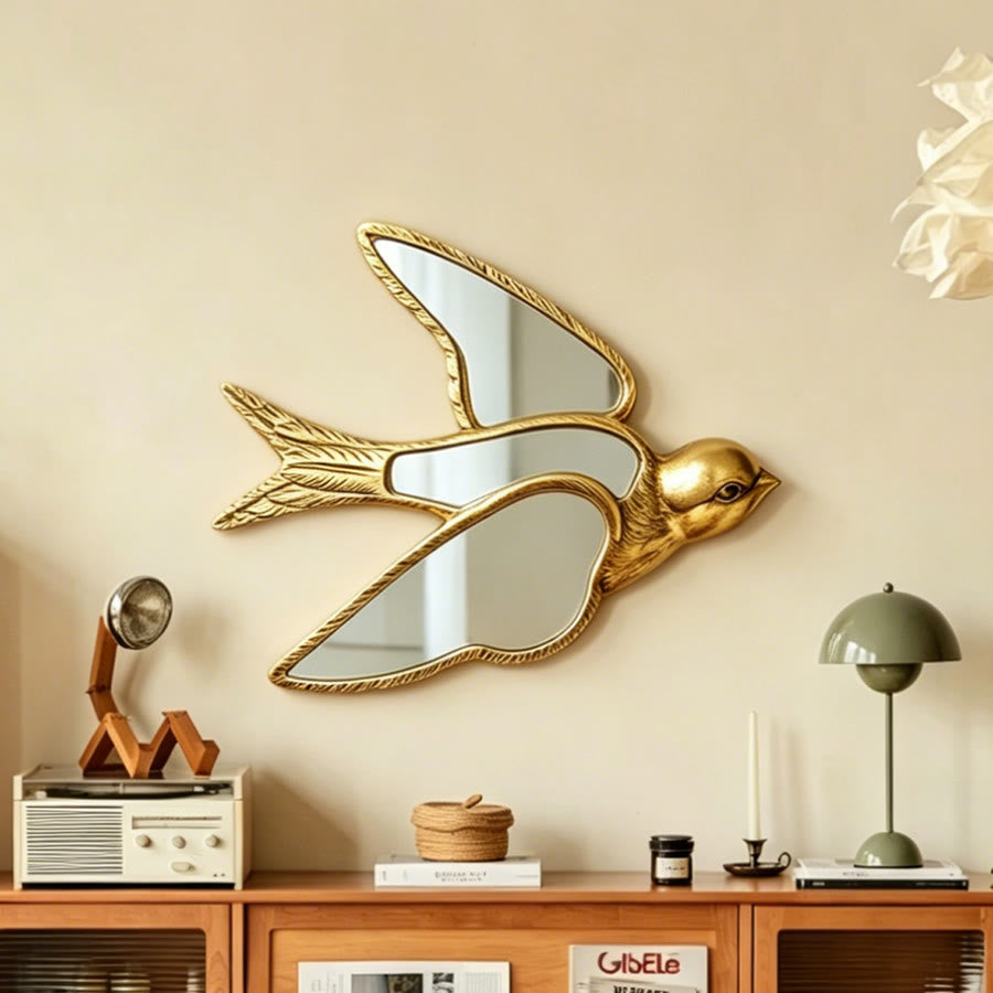 Olivenorma Superbe décoration murale libellule pour la maison, style rétro, en résine dorée et verre. - image 25