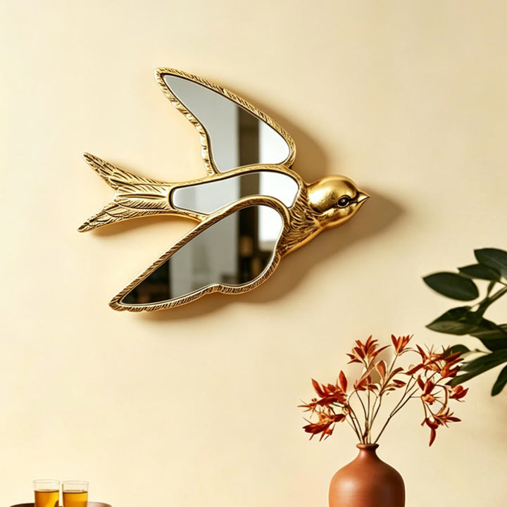 Olivenorma Superbe décoration murale libellule pour la maison, style rétro, en résine dorée et verre. - image 20
