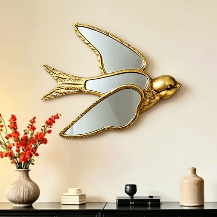 Olivenorma Superbe décoration murale libellule pour la maison, style rétro, en résine dorée et verre. - Avaler - 17,5 cm x 22,3 cm - image 22