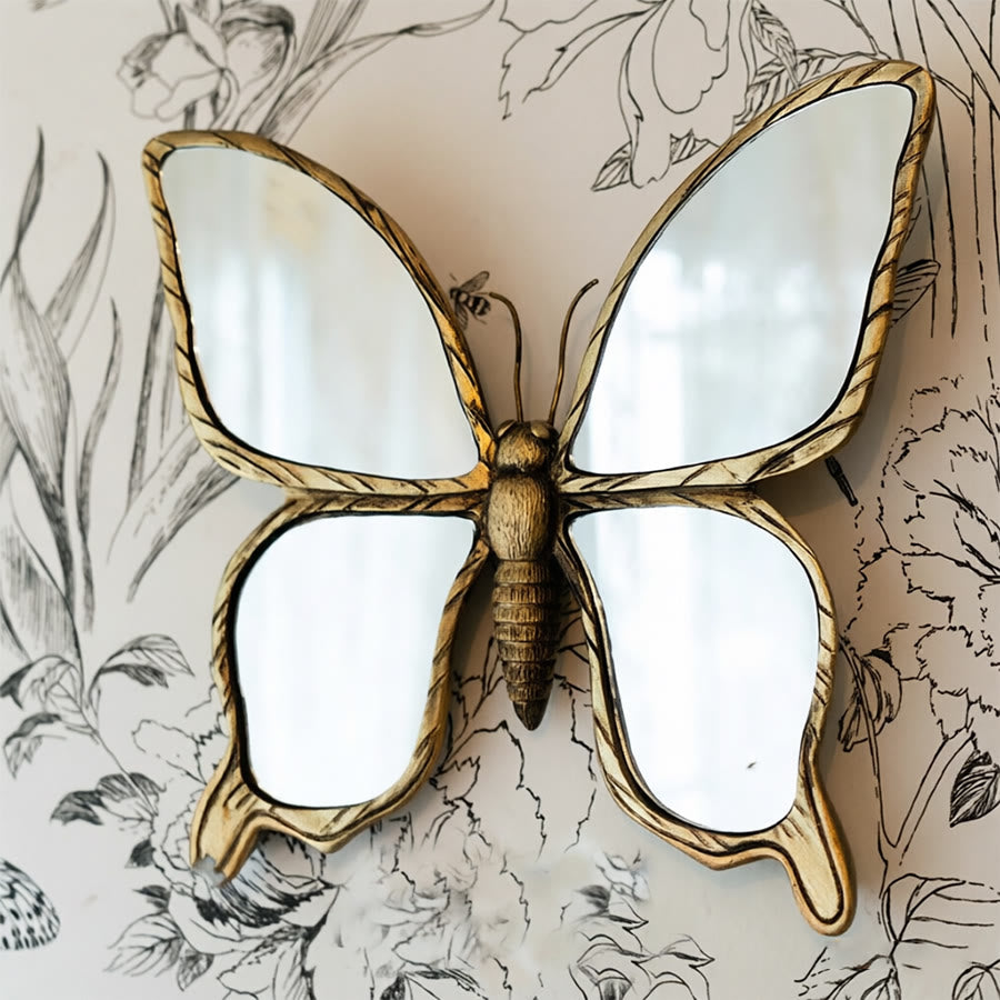 Olivenorma Superbe décoration murale libellule pour la maison, style rétro, en résine dorée et verre. - Papillon - 24,5 cm x 22,5 cm - image 12