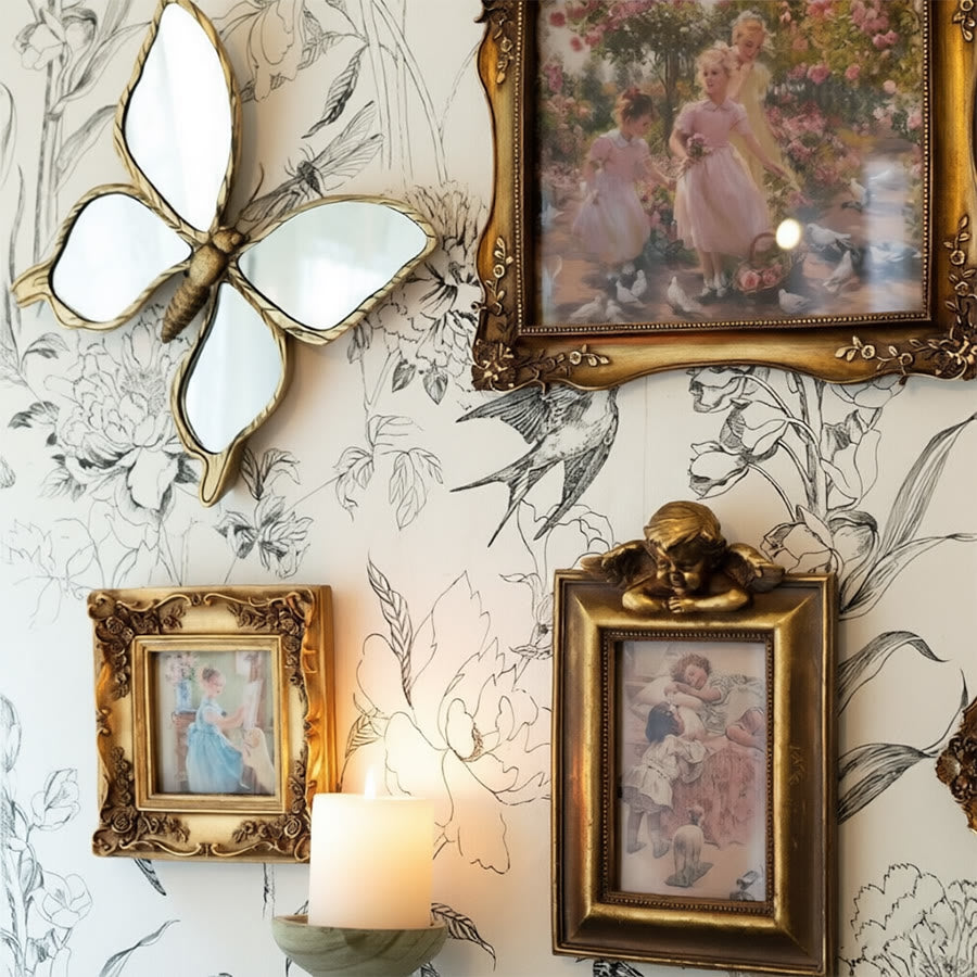 Olivenorma Superbe décoration murale libellule pour la maison, style rétro, en résine dorée et verre. - image 17