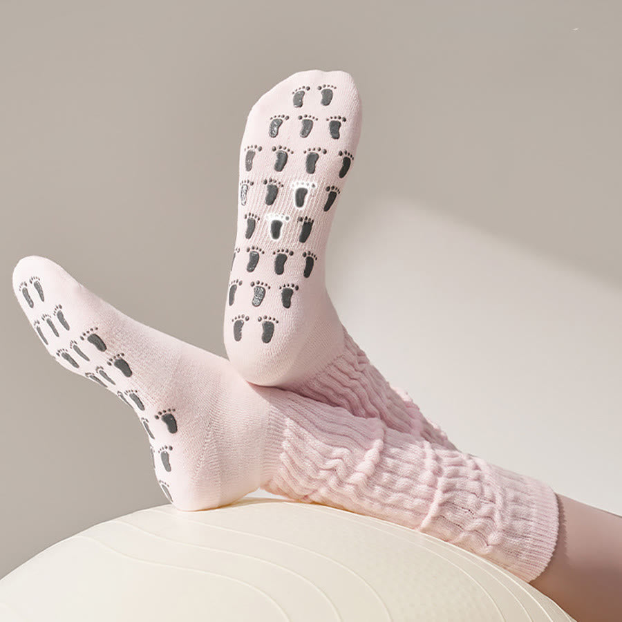 Chaussettes de yoga Olivenorma pour femmes, en silicone, antidérapantes, offrant une posture stable, un amorti optimal et une excellente respirabilité. Elles sont entièrement en silicone, respirantes et élastiques. Idéales pour l'entraînement et le sport.  - Gaze douce rose - 10 paires - image 0