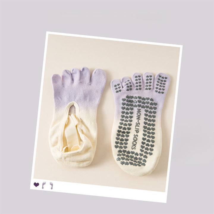 Chaussettes de yoga Olivenorma pour femmes, avec orteils séparés, paume intégrale, antidérapantes, résistantes aux chocs, respirantes et flexibles, idéales pour la salle de sport en intérieur. - Violet - 10 paires - image 15