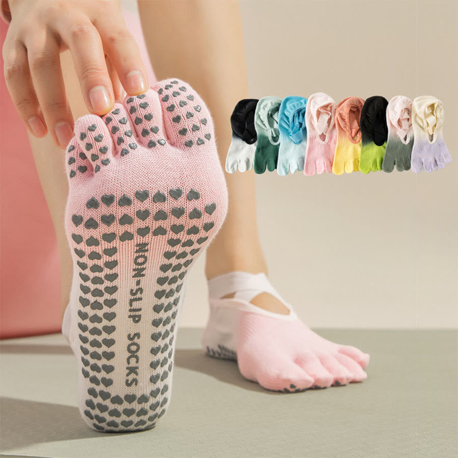Chaussettes de yoga Olivenorma pour femmes, avec orteils séparés, paume intégrale, antidérapantes, résistantes aux chocs, respirantes et flexibles, idéales pour la salle de sport en intérieur. - image 0