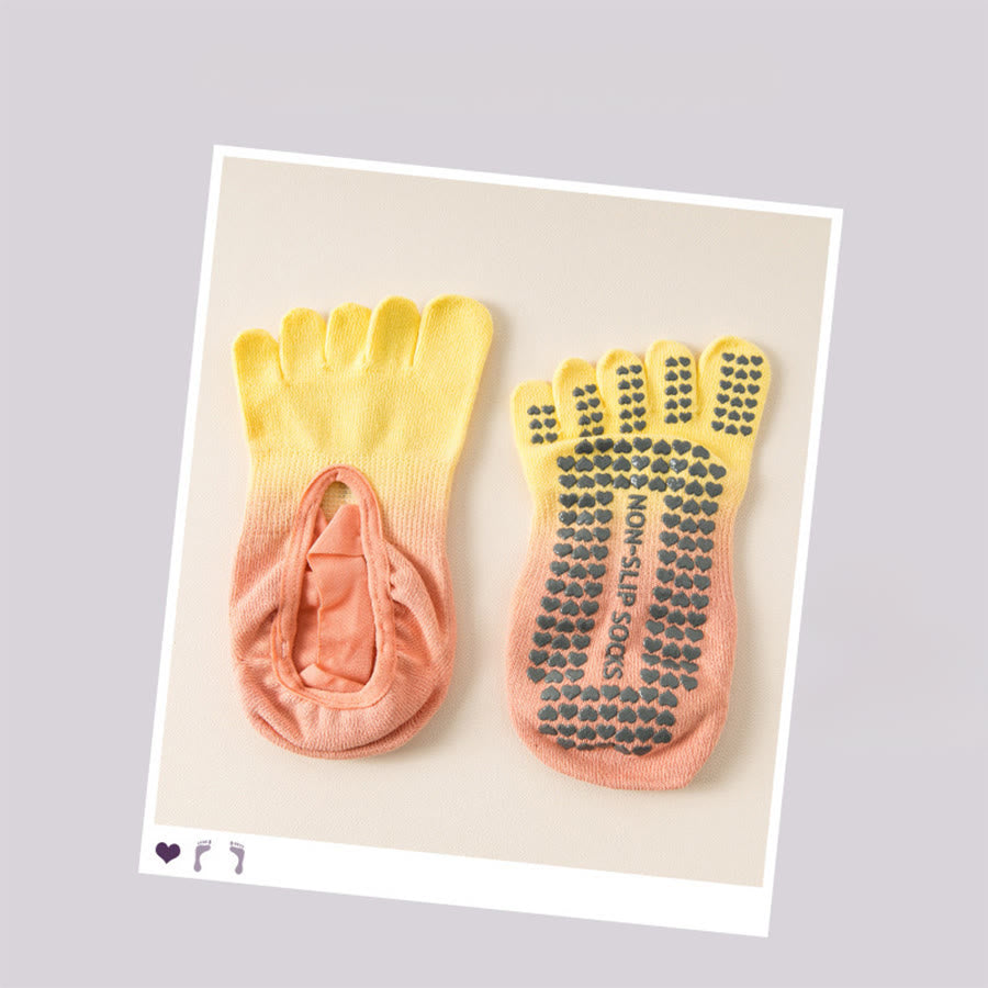 Chaussettes de yoga Olivenorma pour femmes, avec orteils séparés, paume intégrale, antidérapantes, résistantes aux chocs, respirantes et flexibles, idéales pour la salle de sport en intérieur. - Jaune citron - 10 paires - image 19