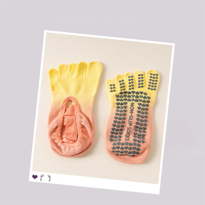 Chaussettes de yoga Olivenorma pour femmes, avec orteils séparés, paume intégrale, antidérapantes, résistantes aux chocs, respirantes et flexibles, idéales pour la salle de sport en intérieur. - Jaune citron - 10 paires - image 19