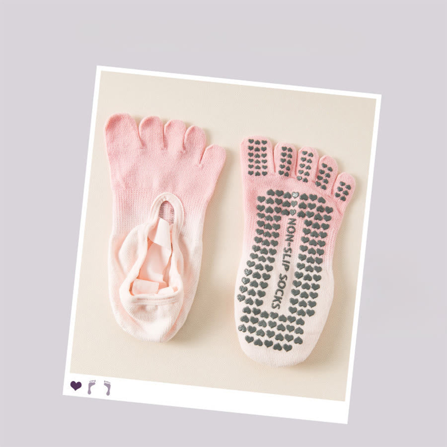 Chaussettes de yoga Olivenorma pour femmes, avec orteils séparés, paume intégrale, antidérapantes, résistantes aux chocs, respirantes et flexibles, idéales pour la salle de sport en intérieur. - Rose - 10 paires - image 1