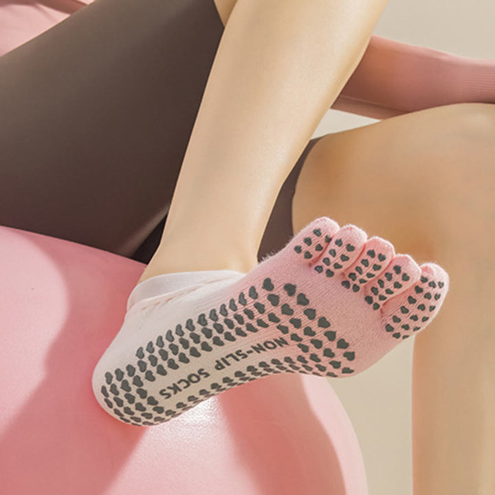 Chaussettes de yoga Olivenorma pour femmes, avec orteils séparés, paume intégrale, antidérapantes, résistantes aux chocs, respirantes et flexibles, idéales pour la salle de sport en intérieur. - image 4