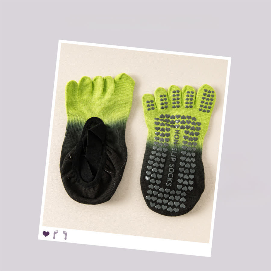 Chaussettes de yoga Olivenorma pour femmes, avec orteils séparés, paume intégrale, antidérapantes, résistantes aux chocs, respirantes et flexibles, idéales pour la salle de sport en intérieur. - Vert-Noir - 10 paires - image 13
