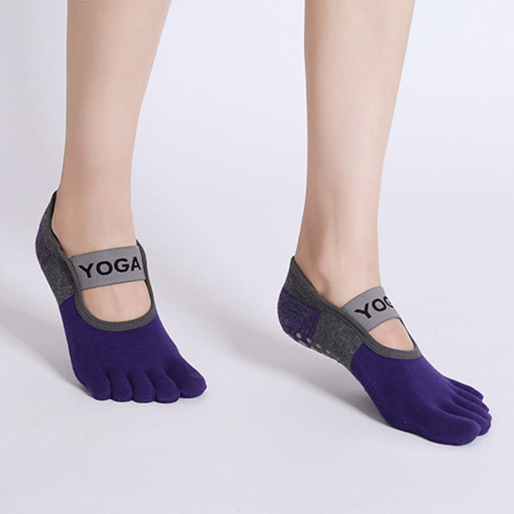Chaussettes de yoga Olivenorma Premium tricotées à cinq doigts, antidérapantes, avec semelle en silicone, offrant un bon maintien et une excellente respirabilité. Idéales pour le sport en intérieur et les entraînements. Confortables et flexibles. - image 3