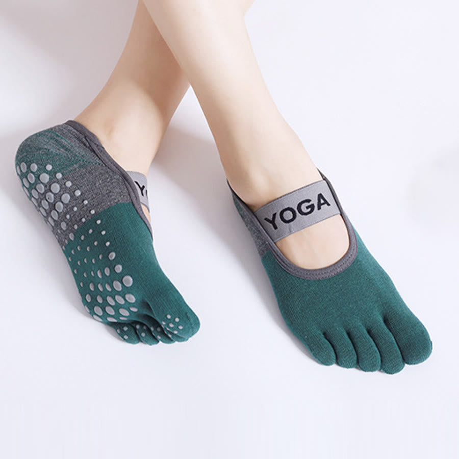 Chaussettes de yoga Olivenorma Premium tricotées à cinq doigts, antidérapantes, avec semelle en silicone, offrant un bon maintien et une excellente respirabilité. Idéales pour le sport en intérieur et les entraînements. Confortables et flexibles. - image 8