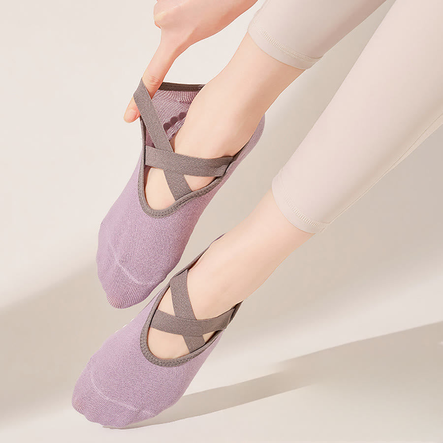 Chaussettes de yoga Olivenorma pour femmes, douces et agréables au toucher, en maille adhérente, antidérapantes et résistantes aux chocs, pour l'entraînement multi-activités. - image 3