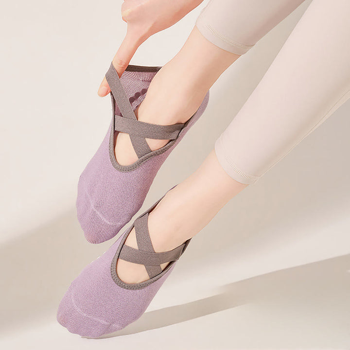 Chaussettes de yoga Olivenorma pour femmes, douces et agréables au toucher, en maille adhérente, antidérapantes et résistantes aux chocs, pour l'entraînement multi-activités. - image 3