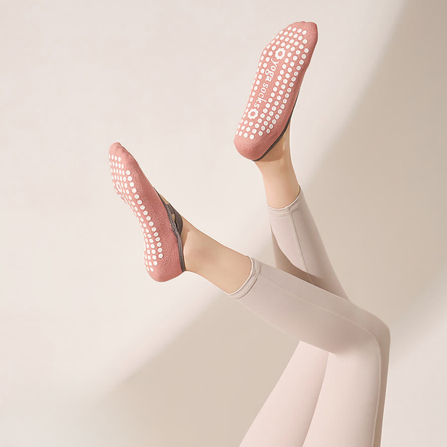 Chaussettes de yoga Olivenorma pour femmes, douces et agréables au toucher, en maille adhérente, antidérapantes et résistantes aux chocs, pour l'entraînement multi-activités. - Rose pêche tendre - 10 paires - image 10