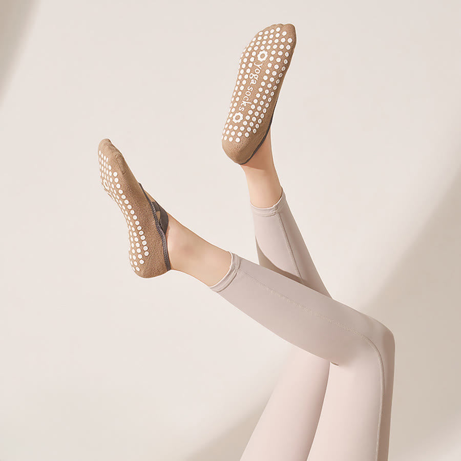 Chaussettes de yoga Olivenorma pour femmes, douces et agréables au toucher, en maille adhérente, antidérapantes et résistantes aux chocs, pour l'entraînement multi-activités. - Brun abricot clair - 10 paires - image 18