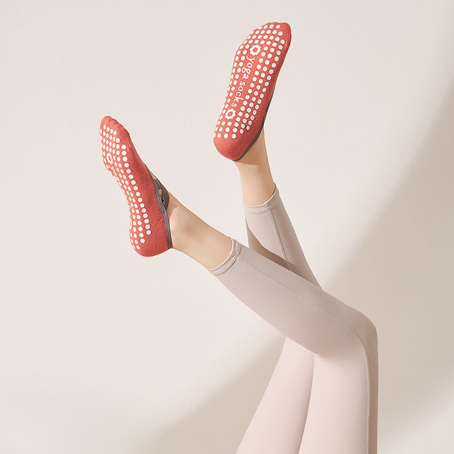 Chaussettes de yoga Olivenorma pour femmes, douces et agréables au toucher, en maille adhérente, antidérapantes et résistantes aux chocs, pour l'entraînement multi-activités. - Rouge cinabre - 10 paires - image 16