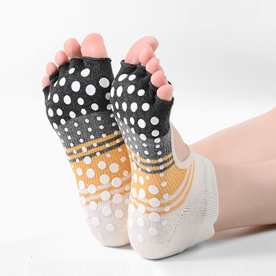 Chaussettes de yoga Olivenorma à cinq orteils, double conception, antidérapantes, en silicone, résistantes aux chocs et confortables, pour femmes, idéales pour la salle de sport et le yoga en intérieur. - image 0