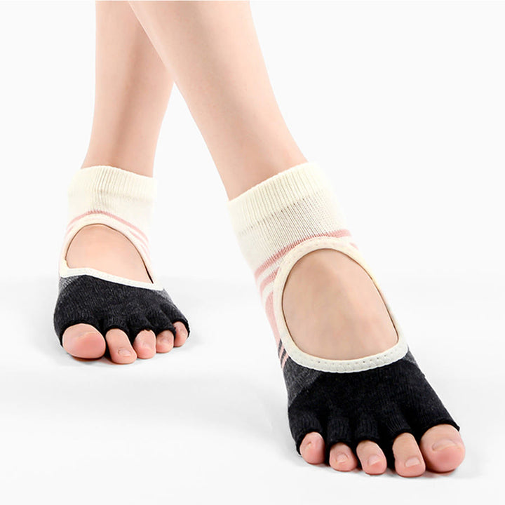 Chaussettes de yoga Olivenorma à cinq orteils, double conception, antidérapantes, en silicone, résistantes aux chocs et confortables, pour femmes, idéales pour la salle de sport et le yoga en intérieur. - image 7