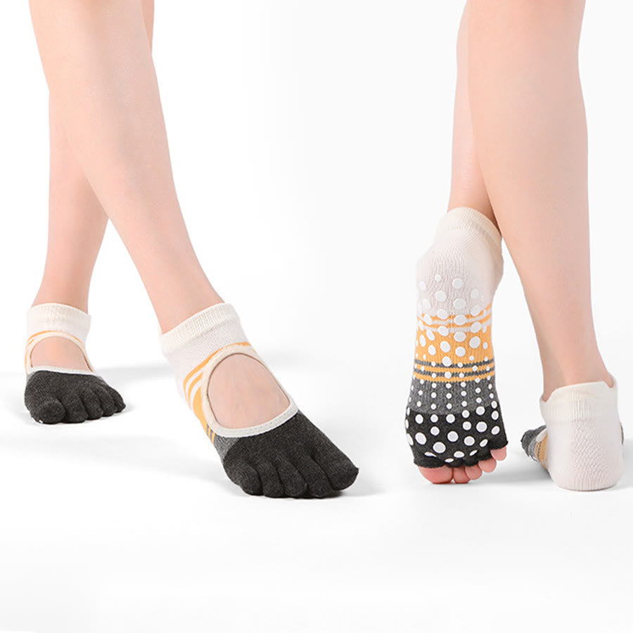 Chaussettes de yoga Olivenorma à cinq orteils, double conception, antidérapantes, en silicone, résistantes aux chocs et confortables, pour femmes, idéales pour la salle de sport et le yoga en intérieur. - image 2